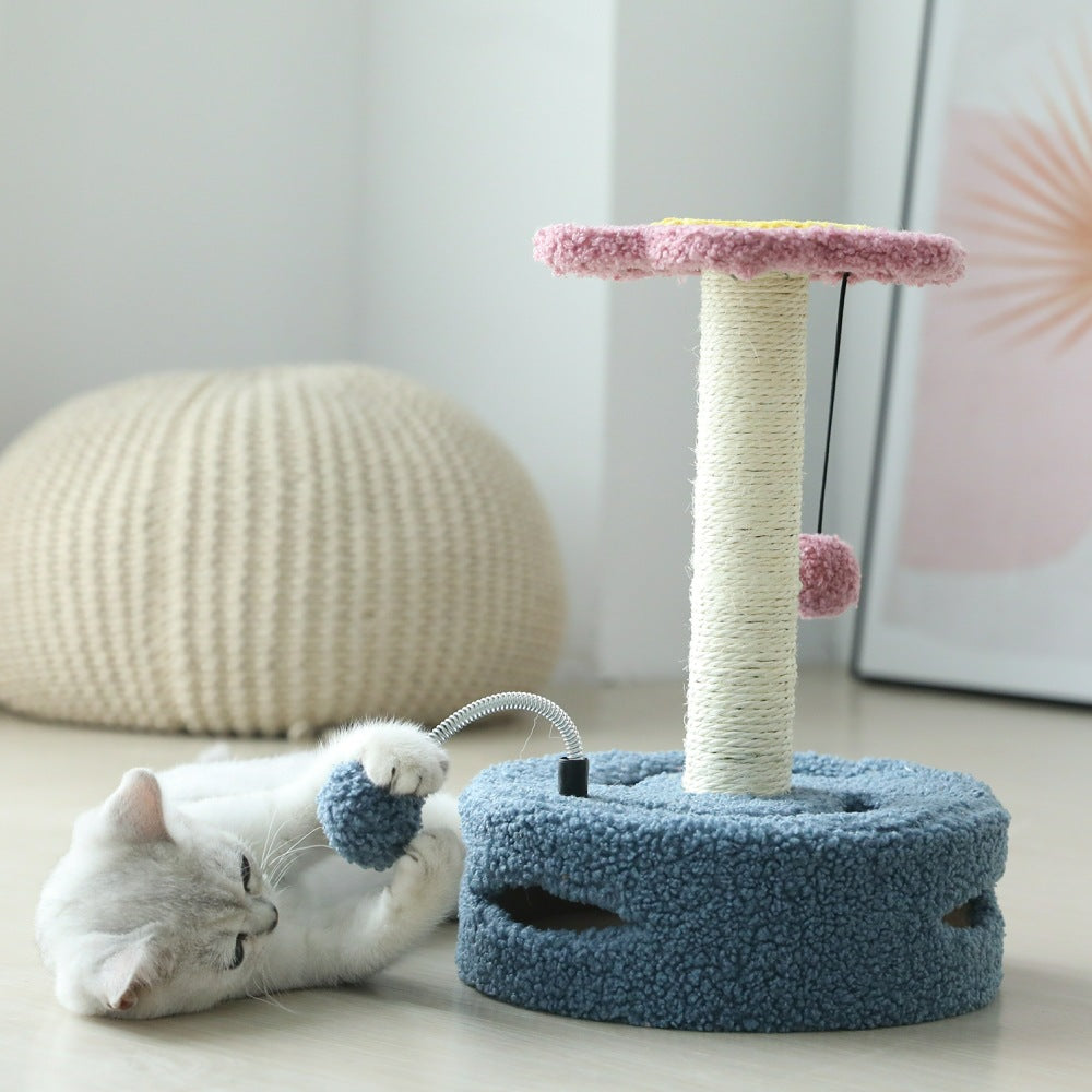 Columna Rascadora Multifuncional para Gatos – Juguete Interactivo con Poste