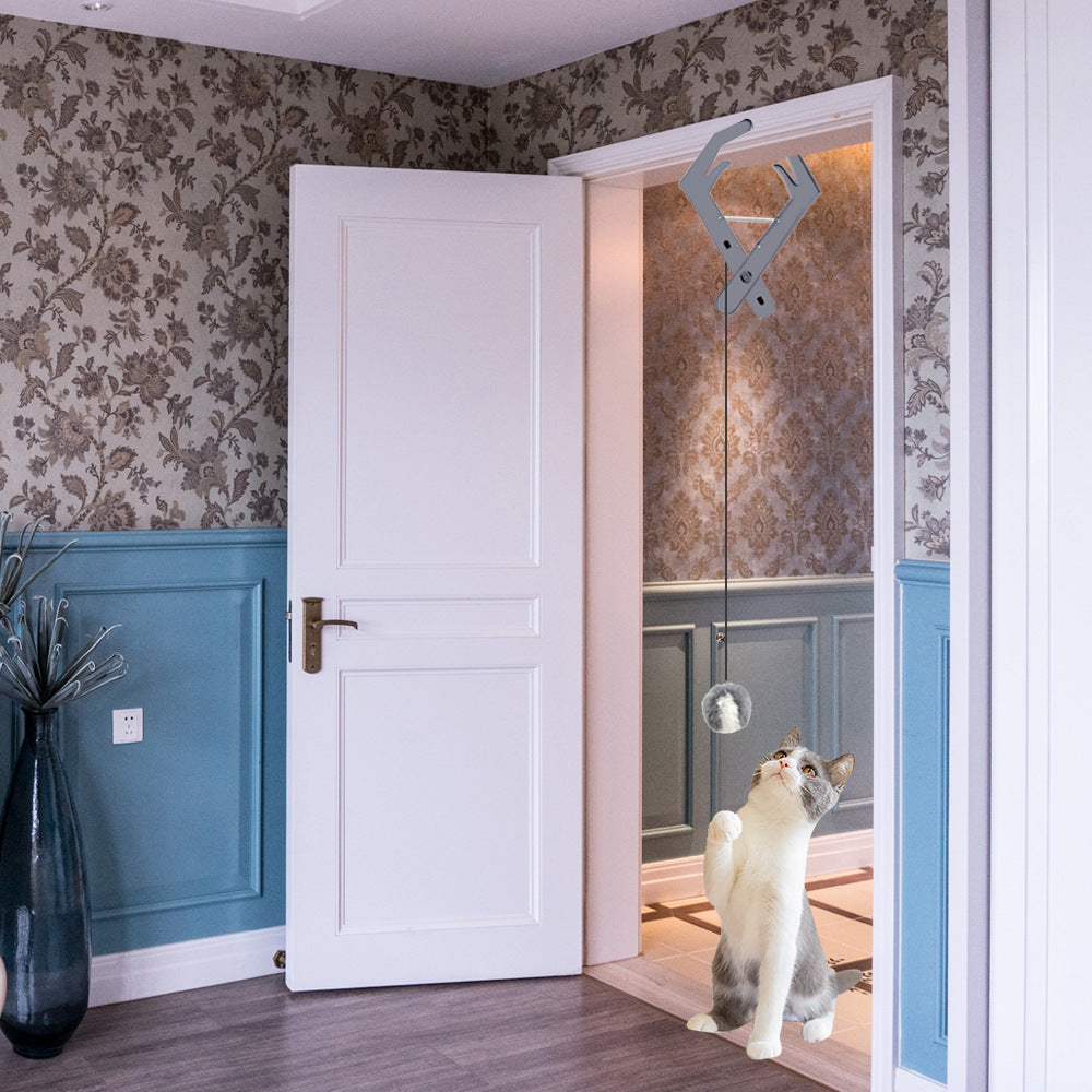 Juguete Pelota Elástica con Clip para Puerta – Entretenimiento Autónomo para Gatos