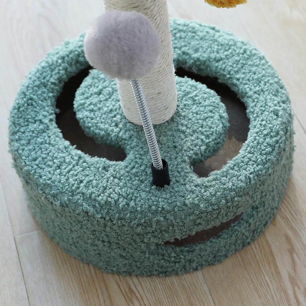 Columna Rascadora Multifuncional para Gatos – Juguete Interactivo con Poste
