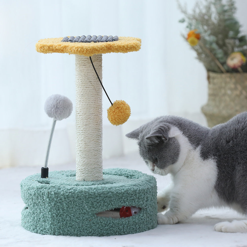 Columna Rascadora Multifuncional para Gatos – Juguete Interactivo con Poste